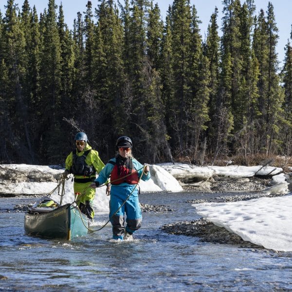 Canadian Outdoor Academy lining canoes